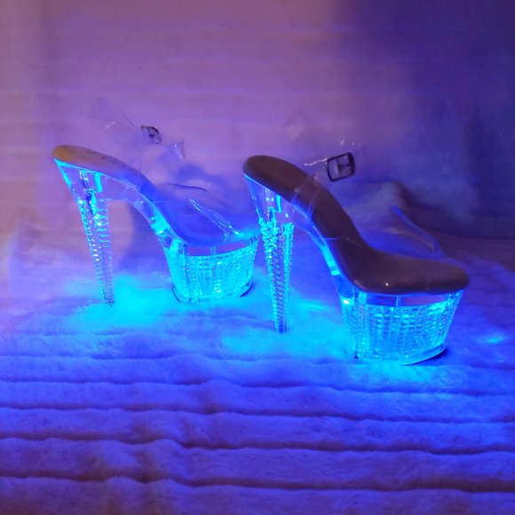 Multiple Function Led Lighted Flashdance Special Textured Platform 7" Heels - Picture 12 of 14